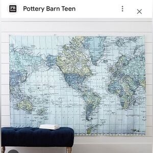 Pottery Barn Teen Map Tapestry - Dorm Wall Hanging Decor